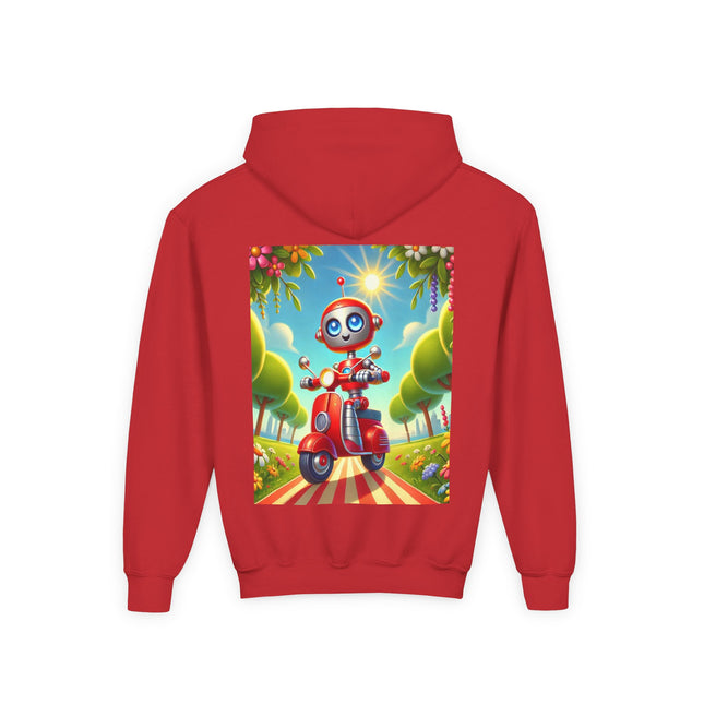 The Traveling Robot Youth Hooded Sweatshirt – Adventure, Curiosity & Playful Discovery