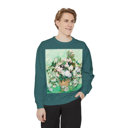 Roses by Vincent Van Gogh Unisex Garment-Dyed Sweatshirt