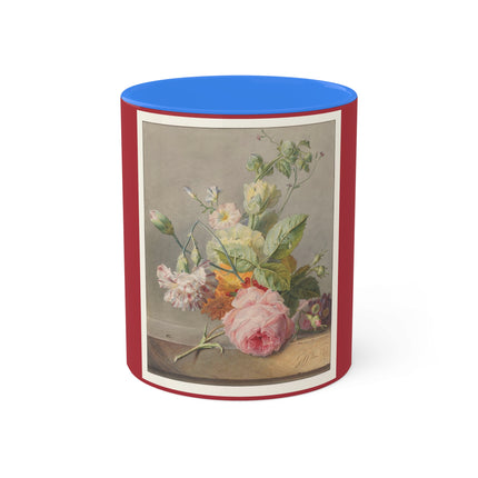 Floral Still Life by Georgius Jacobus Johannes van Os Colorful Mugs, 11oz