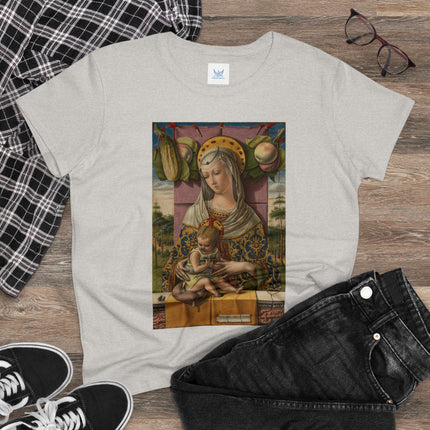 Madonna and Child by Carlo Crivelli Women's Midweight Cotton Tee