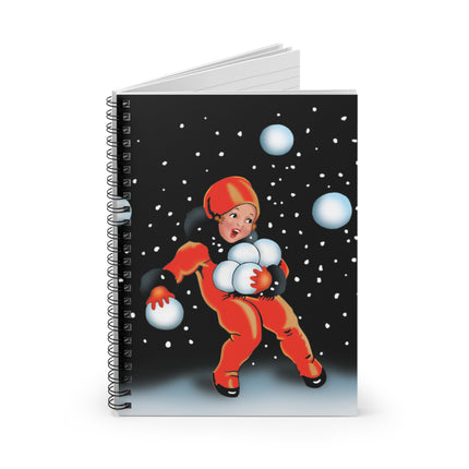 Festive Snowball Spiral Notebook - Ruled Line