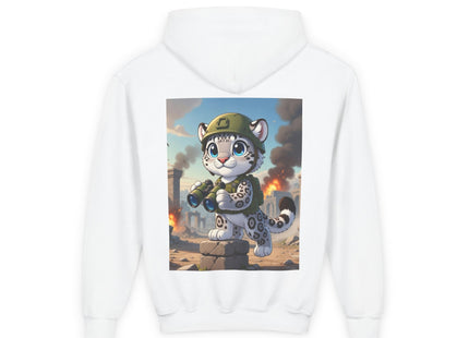 Snow Leopard Lookout Youth Heavy Blend Hooded Sweatshirt