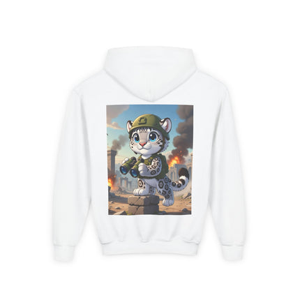 Snow Leopard Lookout Youth Hooded Sweatshirt – Adventure, Curiosity & Fearless Style
