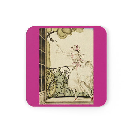 Sur talons rouges (On Red Heels) pl 02 by Gerda Wegener Cork Back Coaster