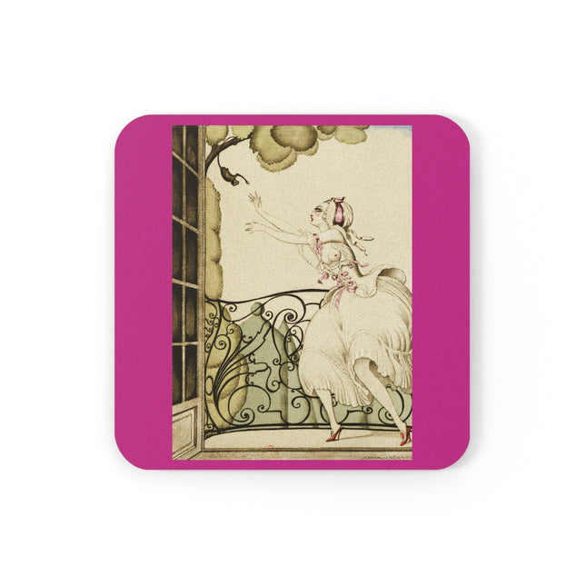 Sur talons rouges (On Red Heels) pl 02 by Gerda Wegener Cork Back Coaster