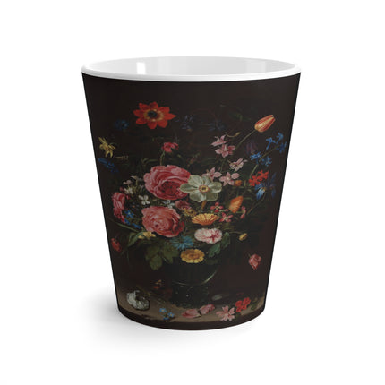 A Bouquet of Flowers by Clara Peeters Latte Mug