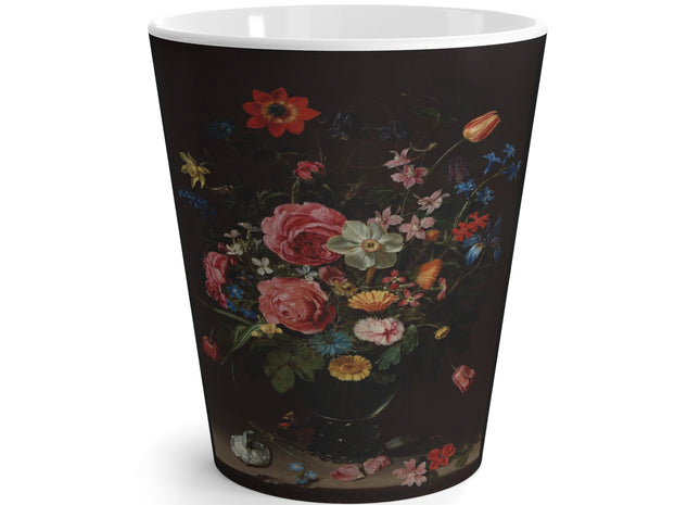 A Bouquet of Flowers by Clara Peeters Latte Mug