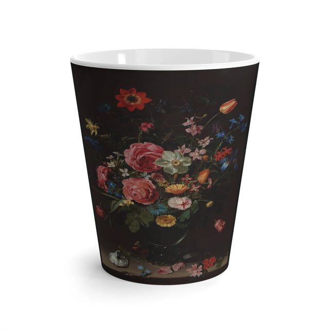 A Bouquet of Flowers by Clara Peeters Latte Mug