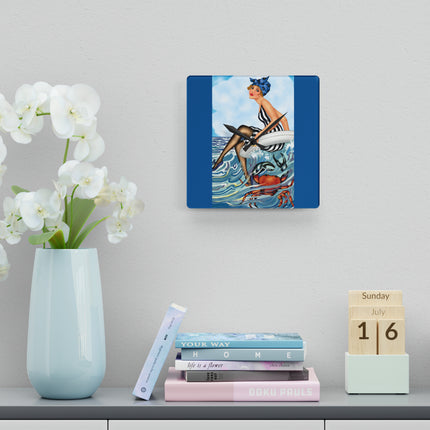 Playful Waves and Fashion Follies Acrylic Wall Clock