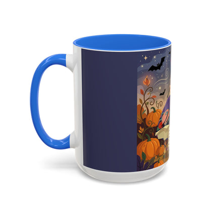 🌙🎃 The Moonlit Garden Walk Colorful Mug – Elegant Halloween Charm