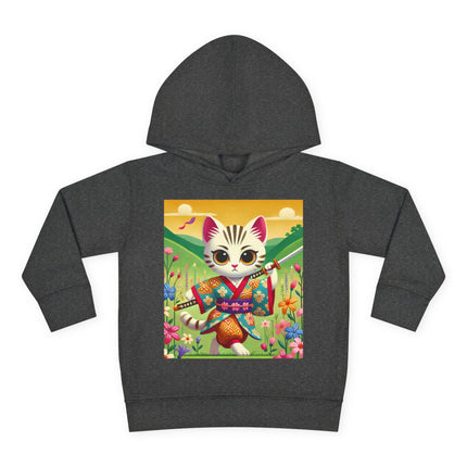 Samurai Kitten Toddler Pullover Fleece Hoodie