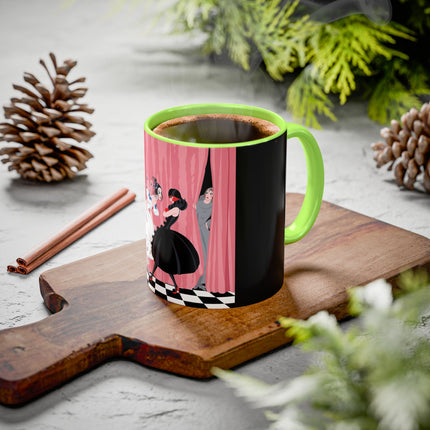 The Ladies Behind The Velvet Curtain Colorful Mugs – Art Deco Theatrical Elegance