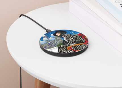 Elegant Winter Woman in Sleigh Wireless Charger