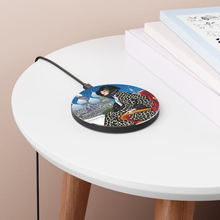 Elegant Winter Woman in Sleigh Wireless Charger