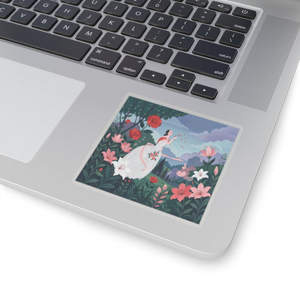 🌹💌 The Garden Of Blown Kisses Kiss-Cut Stickers – Art Deco Floral Romance