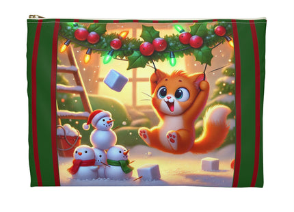 Naughty or Nice Kitten Christmas Accessory Pouch