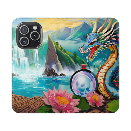 🐉💎 Wisdom's Guardian Flip Case – Dragon's Embrace & Eternal Wisdom