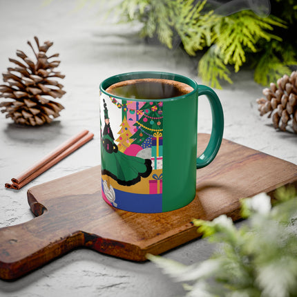 🎄🎁 The Emerald Christmas Belle Colorful Mug – Colorful Holiday Fashion Fantasy