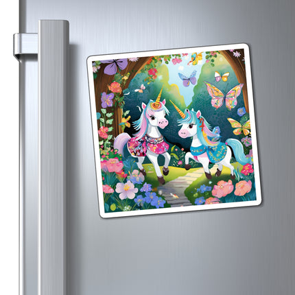 Baby Unicorns and Fluttering Butterflies Magnets (3 Sizes)