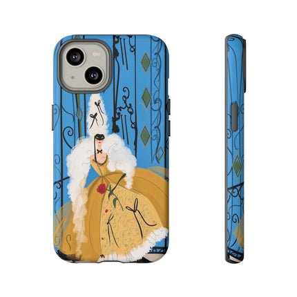 🎭🌹 The Lady At The Masquerade Gates Phone Case – Art Deco Fashion Illustration