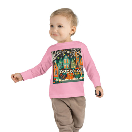 Night of the Trick-or-Treating Owlets Toddler Long Sleeve Tee