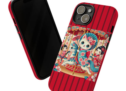 Geisha Kitten's Enchanted Carousel Phone Cases