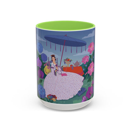 The Lady Of The Garden Tea Party Colorful Mugs – Art Deco Floral Elegance