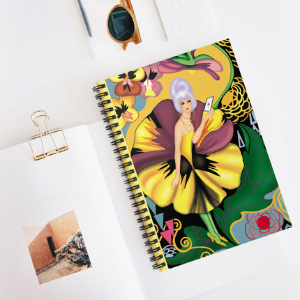 Enchanted Pansy Elegance Spiral Notebook - Ruled Line