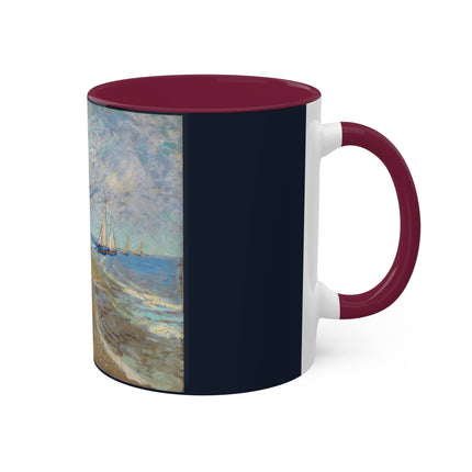 Fishing Boats on the Beach at Saintes-Maries by Vincent Van Gogh Colorful Mugs, 11oz