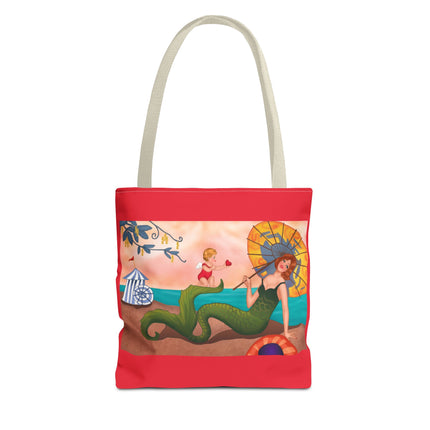 Mermaid with Parasol and Cupid by George Barbier Tote Bag