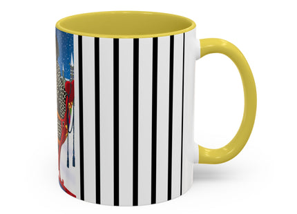 Elegant Winter Woman in Sleigh Colorful Mugs (11oz, 15oz)