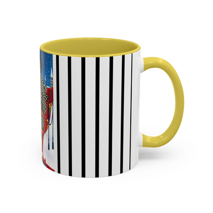 Elegant Winter Woman in Sleigh Colorful Mugs (11oz, 15oz)