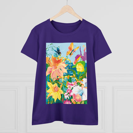 Blooming Paradise Women's Midweight Cotton Tee