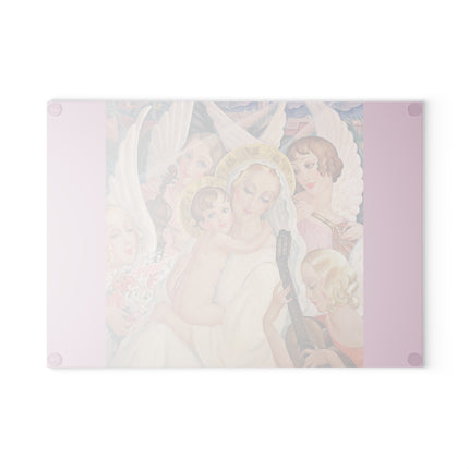 Madonna with Child Surrounded by Musical Angels by Gerda Wegener Glass Cutting Board