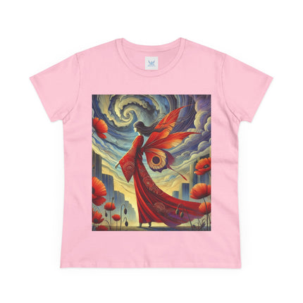The Poppy Fairy in the Wind Cotton Tee