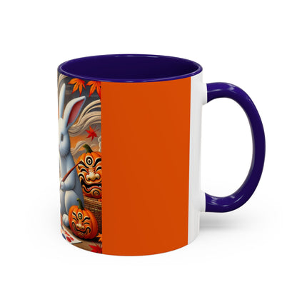 Halloween Rabbit’s Kabuki Jack-o’-Lanterns Colorful Mugs (11oz, 15oz)