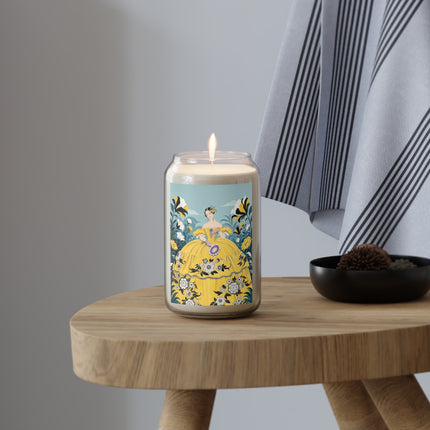 🌼🖤 The Lady Of The Golden Blossom Garden Scented Soy Candle – Art Deco Floral Elegance