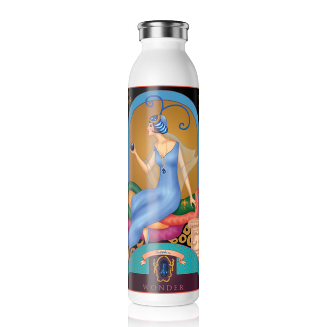 September & Sapphire (from the Gem Series) by Sofia Chiostri Slim Water Bottle