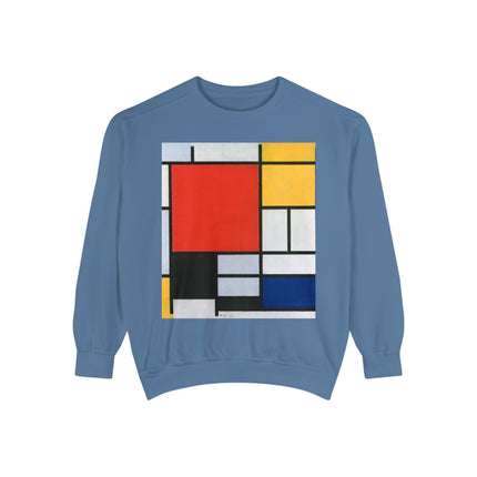 Composition with Red, Yellow, Blue, and Black by Piet Mondrian Garment-Dyed Sweatshirt