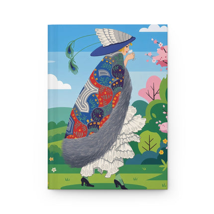 🦚🌸 The Lady Of The Peacock Garden Hardcover Journal – Art Deco Fashion Elegance