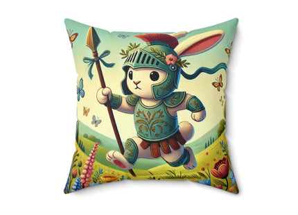 Rabbit Gladiator Spun Polyester Square Pillow