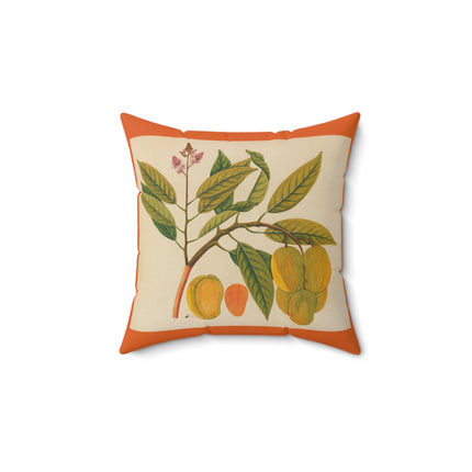 Album of watercolors of Asian fruits and flowers Pl.21 by Anonymous Spun Polyester Square Pillow
