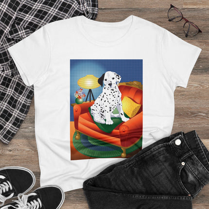 A Dalmatian's Cozy Corner Women's Midweight Cotton Tee