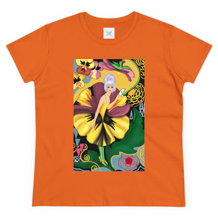 Women's Enchanted Pansy Print Midweight Cotton Tee