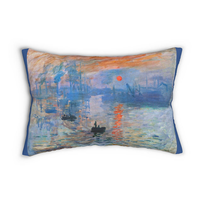 Sunrise by Claude Monet Spun Polyester Lumbar Pillow