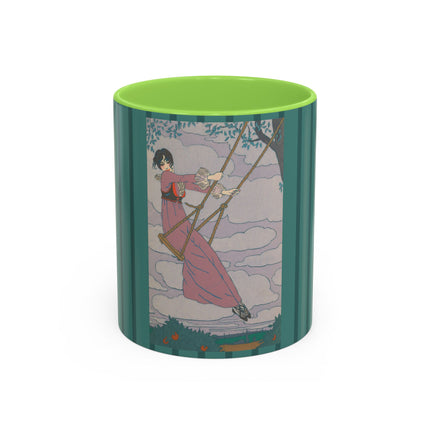 La balançoire by Georges Lepape Colorful Mugs (11oz, 15oz)