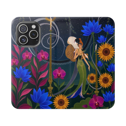 🌙🕯️ The Lady Of The Midnight Garden Flip Case – Art Deco Nocturne