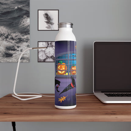 Whimsical Halloween Mischief Slim Water Bottle
