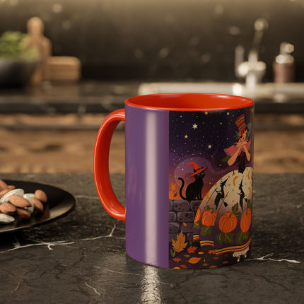 🎃🌙 The Pumpkin Moon Dress Colorful Mug – Whimsical Halloween Fashion