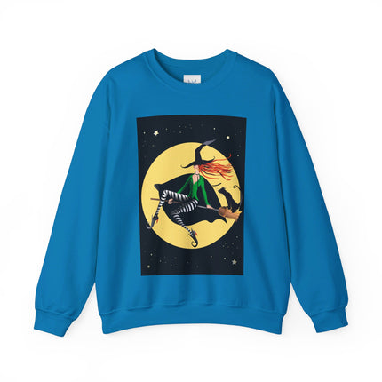 A Witch’s Moonlit Flight Unisex Heavy Blend™ Crewneck Sweatshirt